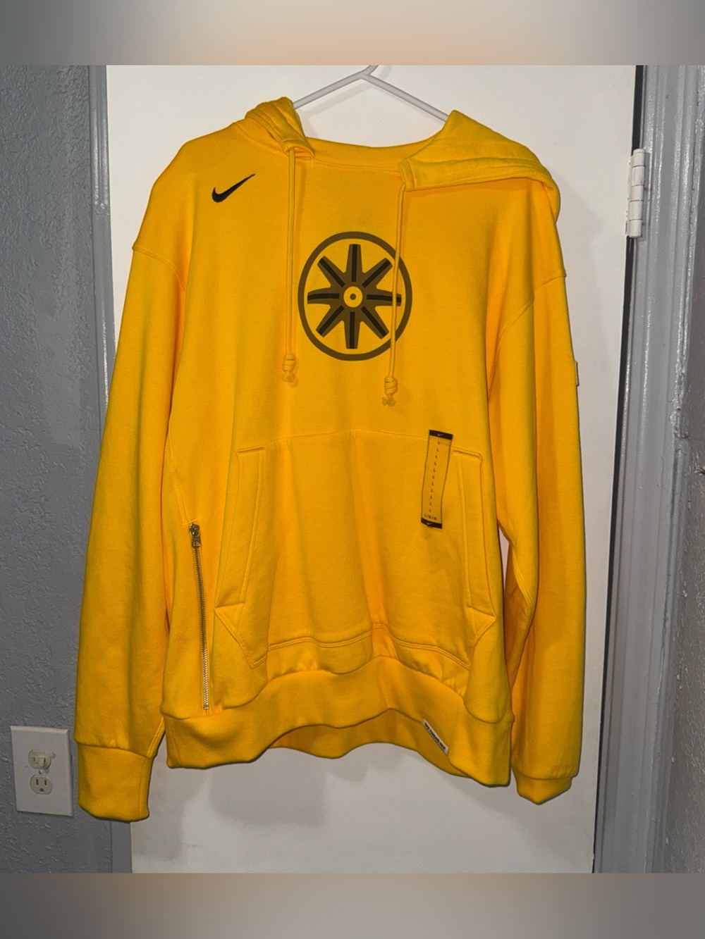 Nike NBA Golden State Warriors City Edition Sweatshirt Yellow Hoodie Mens Size L